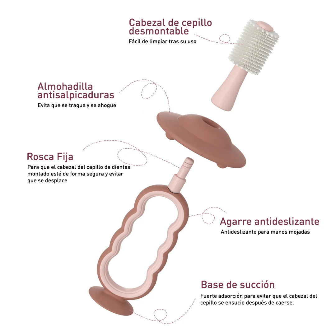 Cepillo Dental de Silicona para Bebé - Verde | MomCozy