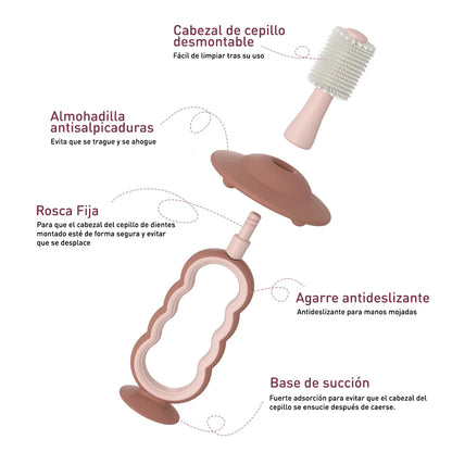 Cepillo Dental de Silicona para Bebé - Verde | MomCozy