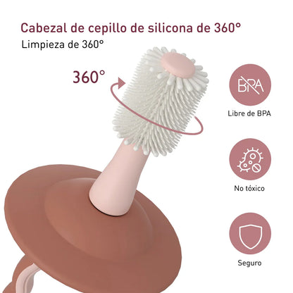 Cepillo Dental de Silicona para Bebé - Verde | MomCozy