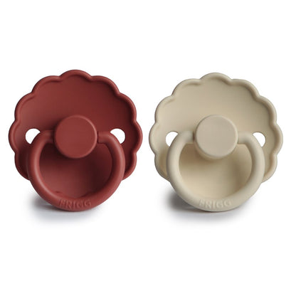 Pack de 2 Chupetes de Silicona - Daisy - Baked Clay / Cream | FRIGG