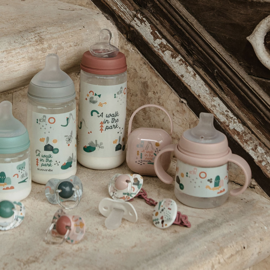 Vaso con Asas y Boquilla de Silicona - 150 ml - Rosado Walk | Suavinex