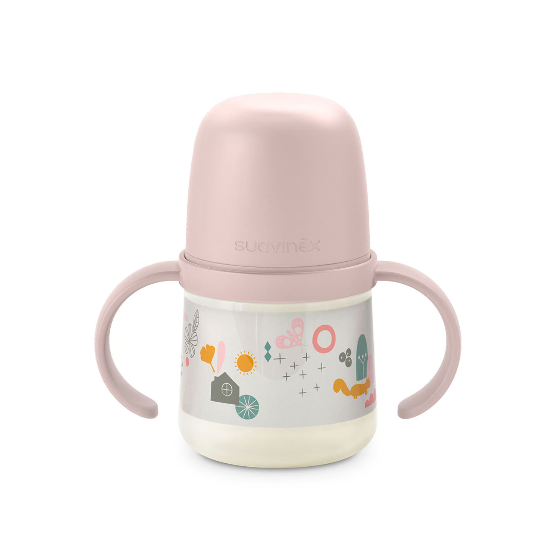 Vaso con Asas y Boquilla de Silicona - 150 ml - Rosado Walk | Suavinex