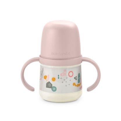 Vaso con Asas y Boquilla de Silicona - 150 ml - Rosado Walk | Suavinex