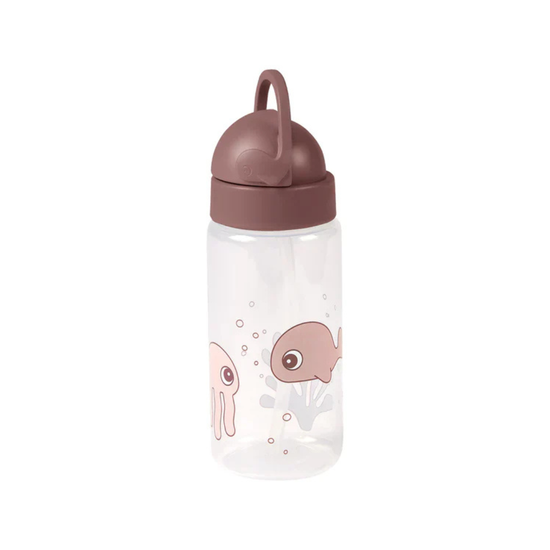 Botella con Bombilla Amigos del Mar 350ml - Rosa | Done by deer