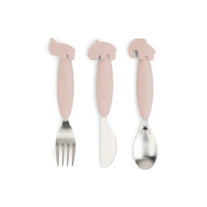 Set de Cubiertos Antideslizantes - Rosa | Done by deer