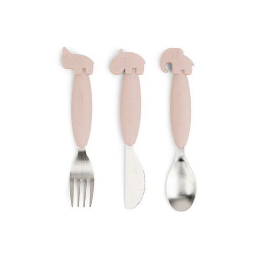 Yummyplus Pink Non-Slip Cutlery Set