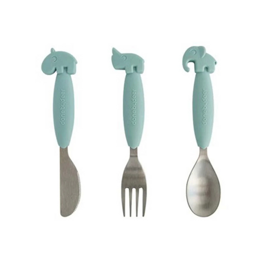 Set de Cubiertos Antideslizantes - Azul | Done by deer