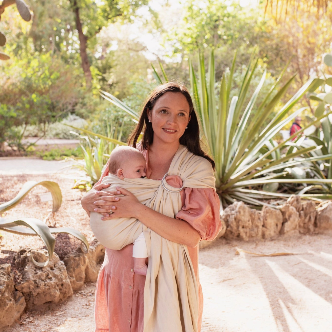 Portabebé Bandolera Ergonómica - Boba Ring Sling - Lino Pampas Beige | Boba