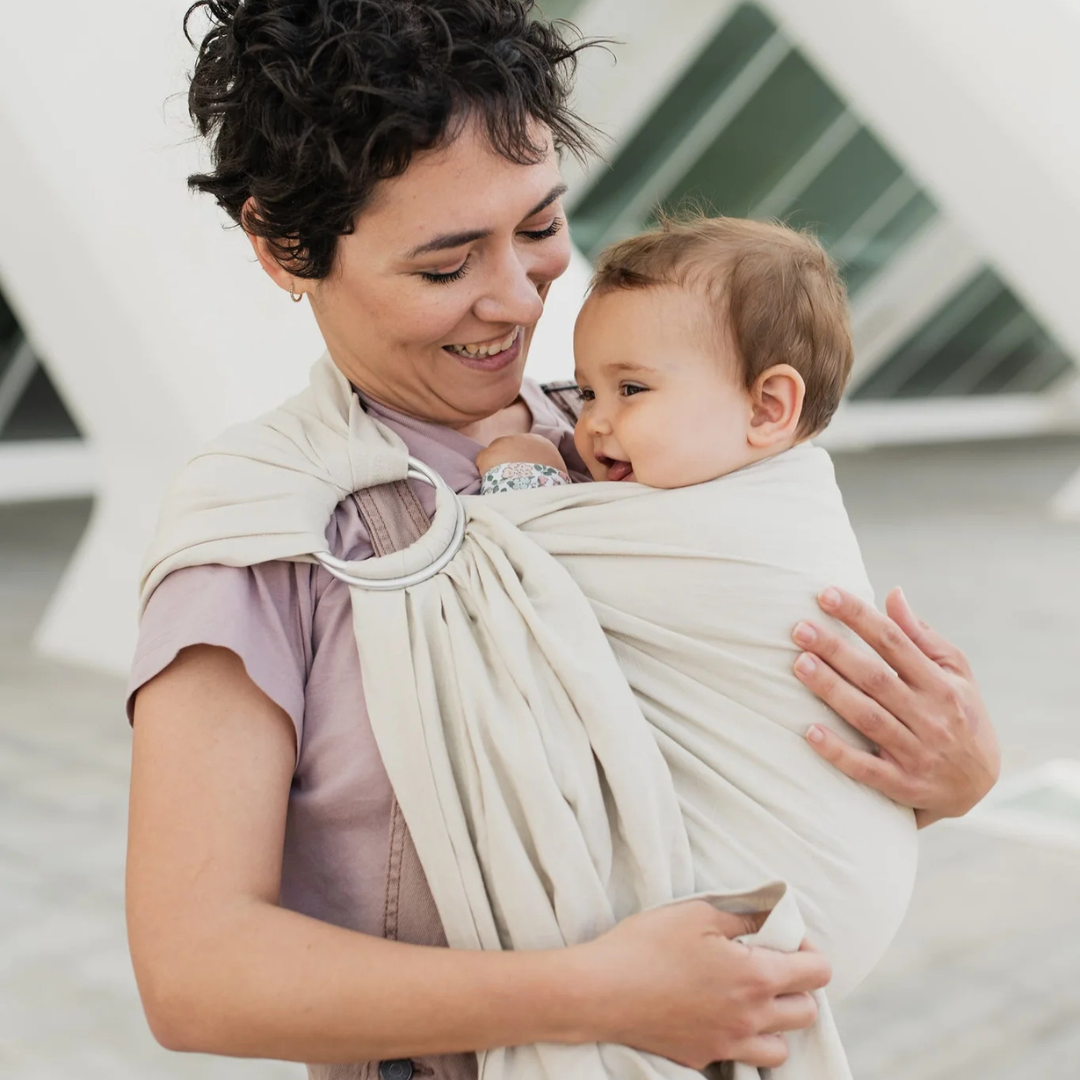 Portabebé Bandolera Ergonómica - Boba Ring Sling - Lino Pampas Beige | Boba