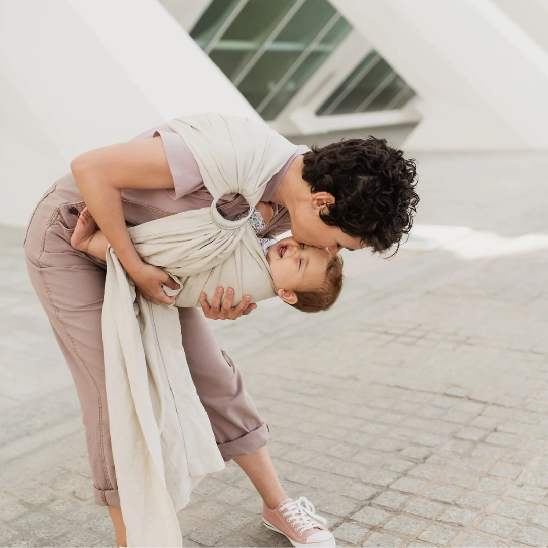 Portabebé Bandolera Ergonómica - Boba Ring Sling - Lino Pampas Beige | Boba