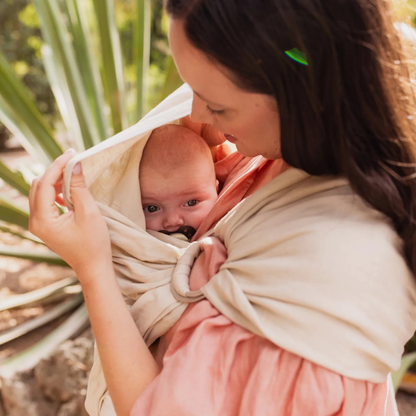 Portabebé Bandolera Ergonómica - Boba Ring Sling - Lino Pampas Beige | Boba