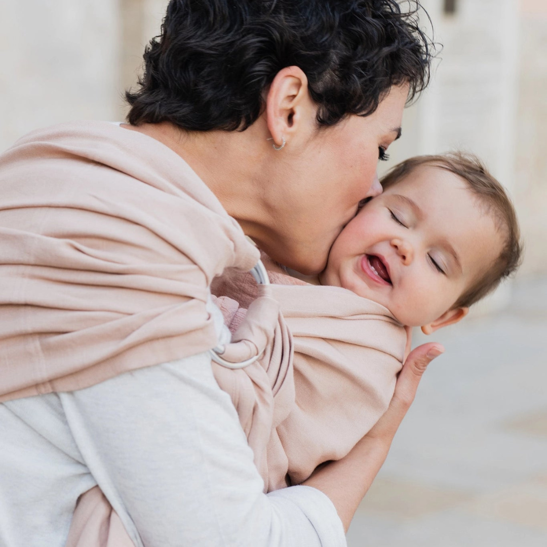 Portabebé Bandolera Ergonómica - Boba Ring Sling - Lino Peony Pink | Boba