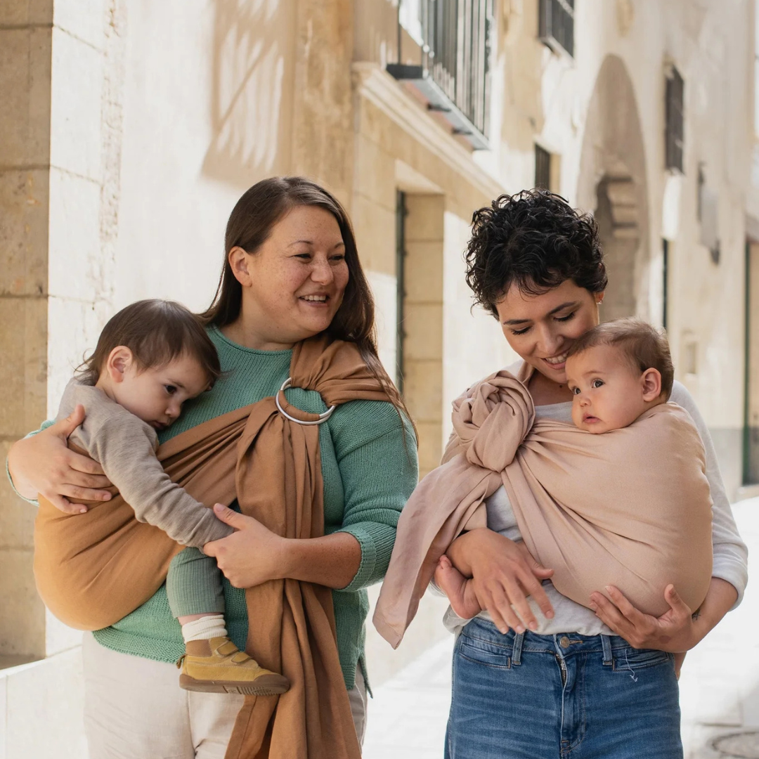 Portabebé Bandolera Ergonómica - Boba Ring Sling - Lino Peony Pink | Boba