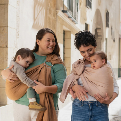 Portabebé Bandolera Ergonómica - Boba Ring Sling - Lino Peony Pink | Boba