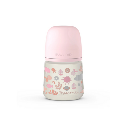 Mamadera Memories Flujo Lento con Tetina Fisiológica - 150ml - Rosada | Suavinex