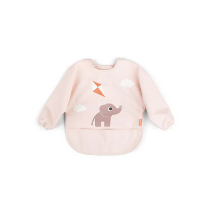 Babero Grande con Mangas y Bolsillo - Elefante - Rosa | Done by deer