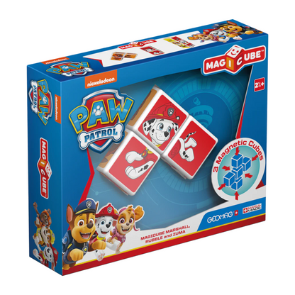Cubos Magnéticos MAGICUBE Paw Patrol - Marshall, Rubble y Zuma (3 cubos) | Geomag