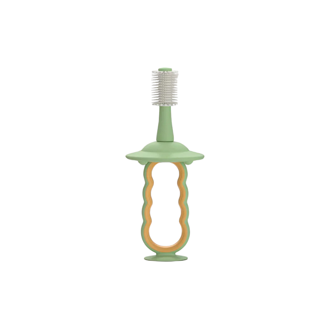 Cepillo Dental de Silicona para Bebé - Verde | MomCozy