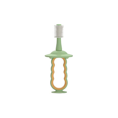 Cepillo Dental de Silicona para Bebé - Verde | MomCozy