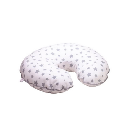 Cojin de Lactancia Soft - Blanco con Estrellas Grises | Nueve Lunas