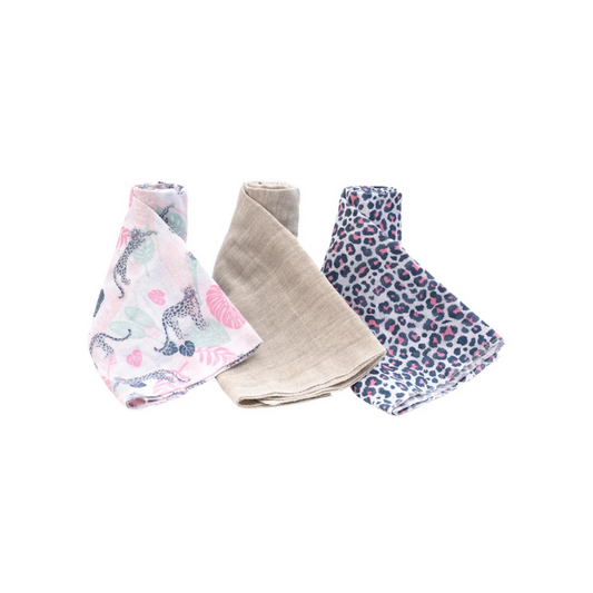 Pack de 3 Paños de Muselina - Chita Print | Bambino