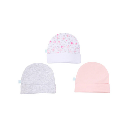 Set 3 Gorros 100% Algodón - Flores | Bambino