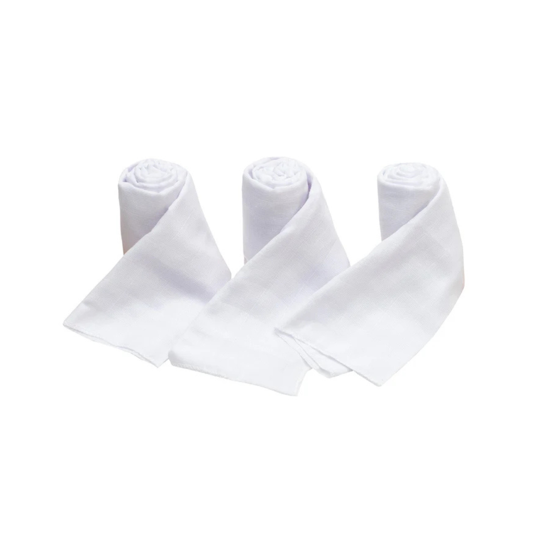 Pack de 3 Paños de Muselina - Blanco | Bambino