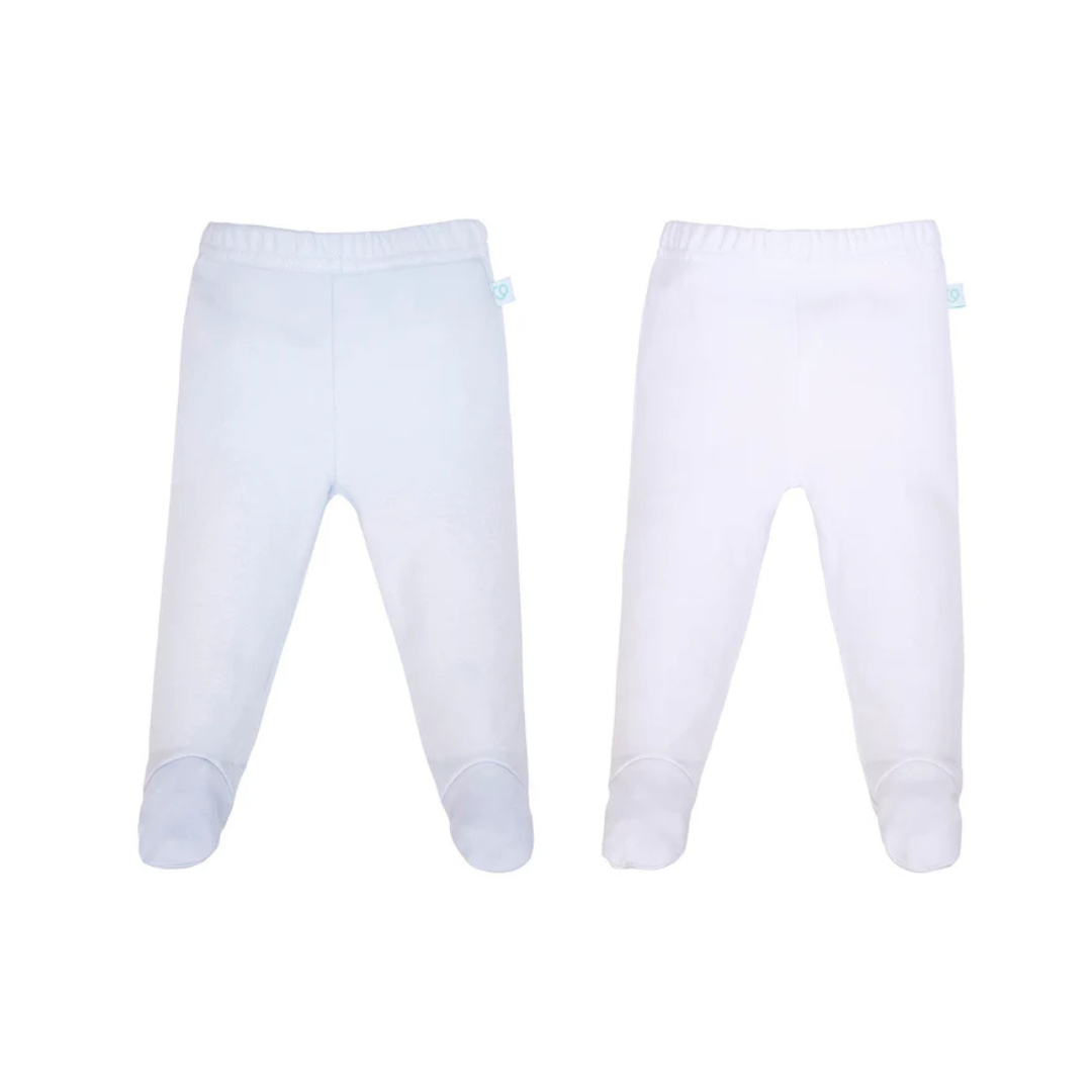 Pack de 2 Pantys Algodón - Blanco y Azul | Bambino
