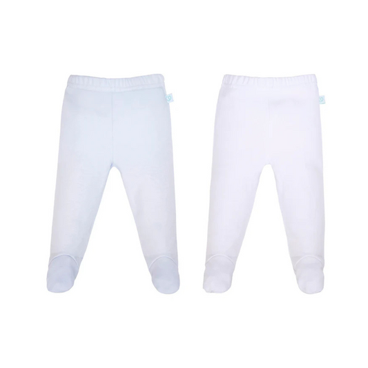 Pack de 2 Pantys Algodón - Blanco y Azul | Bambino