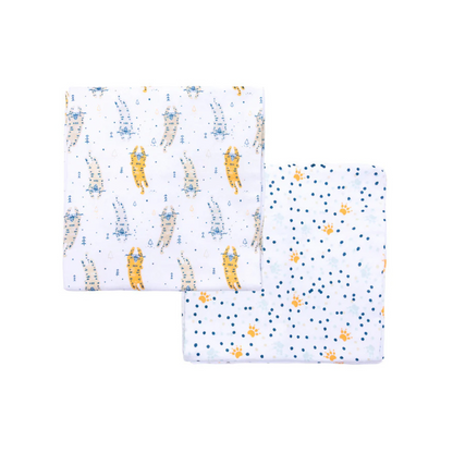 Set 2 Mantas de Franela 100% Algodón - Huella Chita | Bambino
