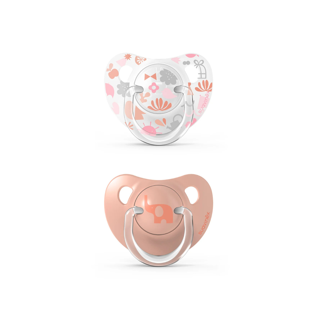 Pack de 2 Chupetes con Tetina Anatómica Látex Memories - Rosado | Suavinex