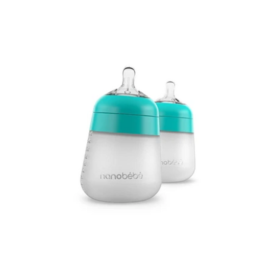 Pack 2 Mamaderas de Silicona 270 ml - Turquesa | Nanobebé