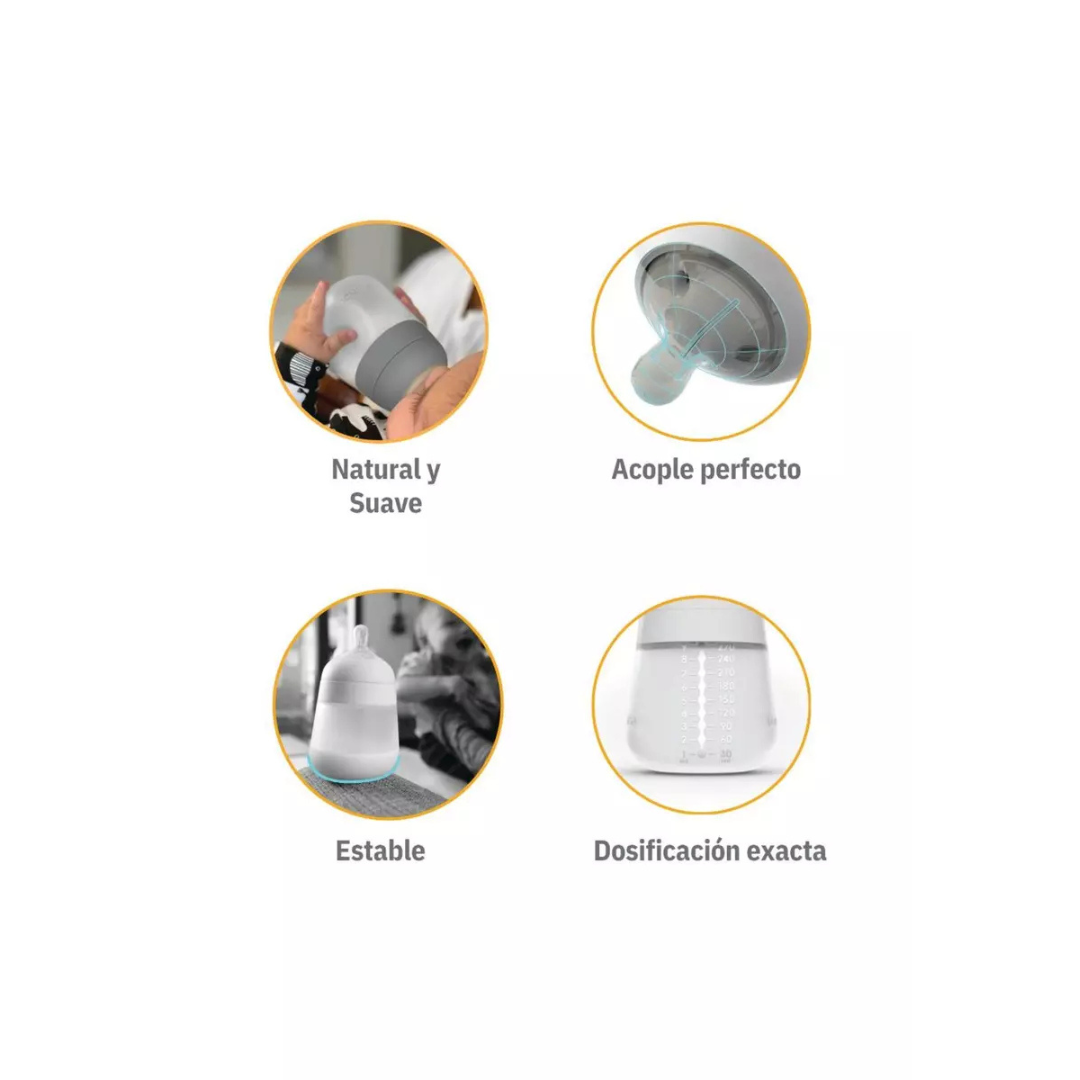 Pack 2 Mamaderas de Silicona 270 ml - Turquesa | Nanobebé