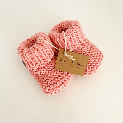 Knitted bootie (0-6 months) - Pink