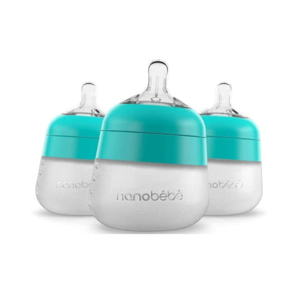 Pack 3 Mamaderas de Silicona 150 ml - Turquesa | Nanobebé
