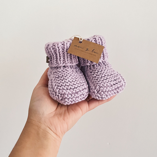 Botín tejido (0-6 meses) - Lila | An y Lu