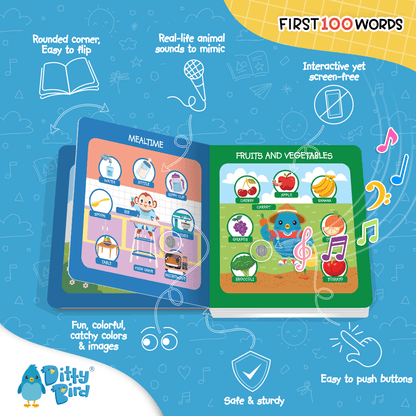 Libro Interactivo Musical - First 100 Words | Ditty Bird
