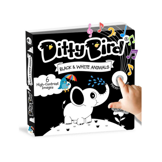 Libro Interactivo Musical - Black and White Animals | Ditty Bird