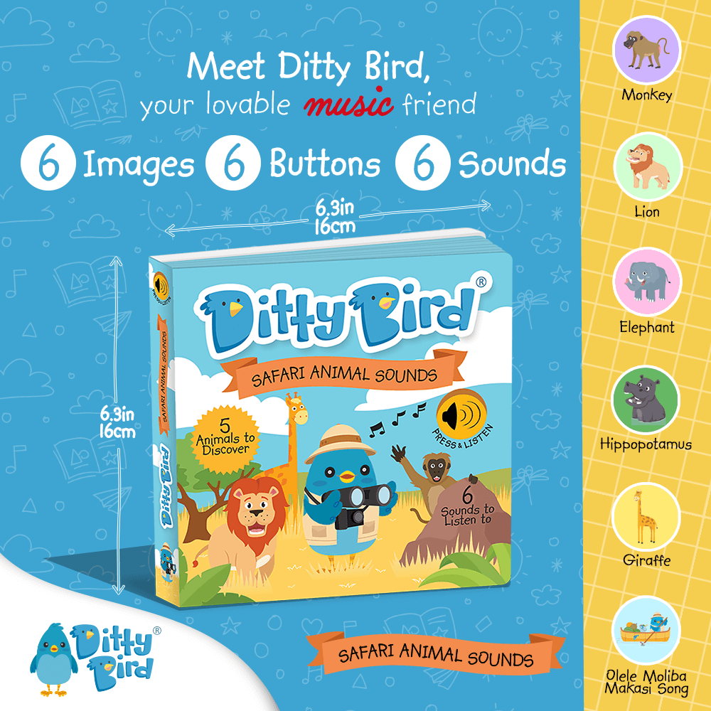 Interactive Musical Book - Safari Animal Sounds