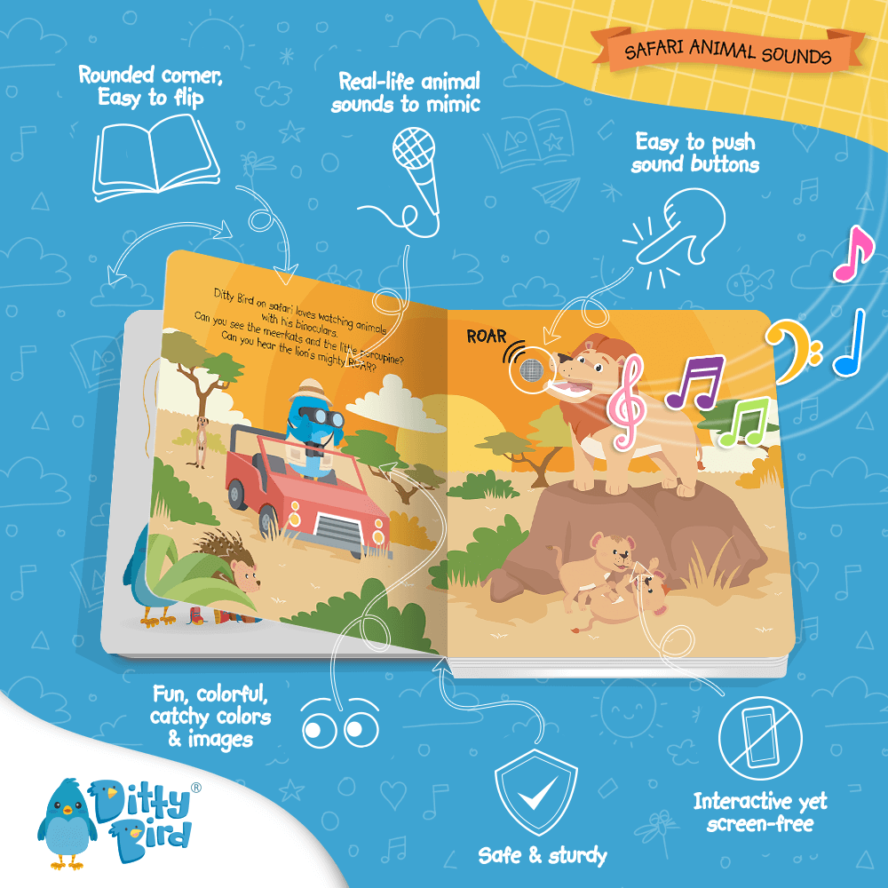 Interactive Musical Book - Safari Animal Sounds