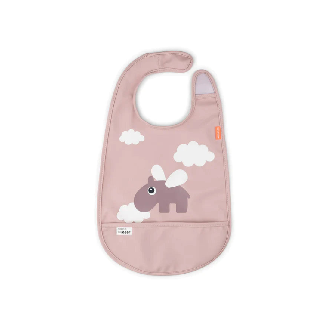 Babero con Velcro Happy Clouds - Rosa | Done by deer