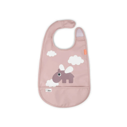 Babero con Velcro Happy Clouds - Rosa | Done by deer