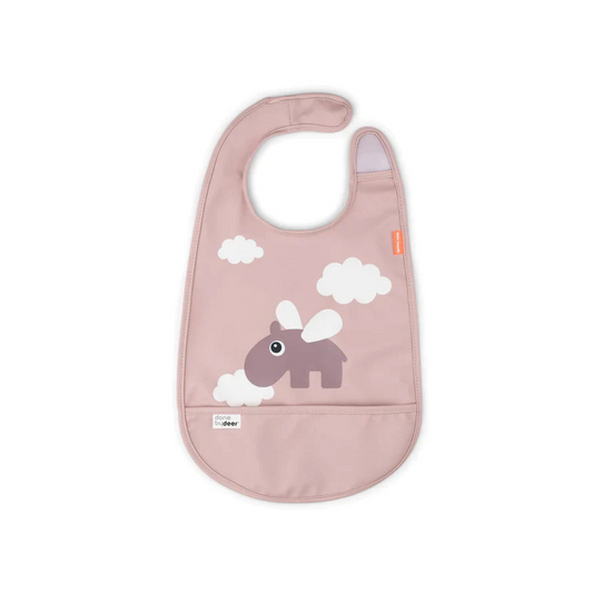 Babero con Velcro Happy Clouds - Rosa | Done by deer