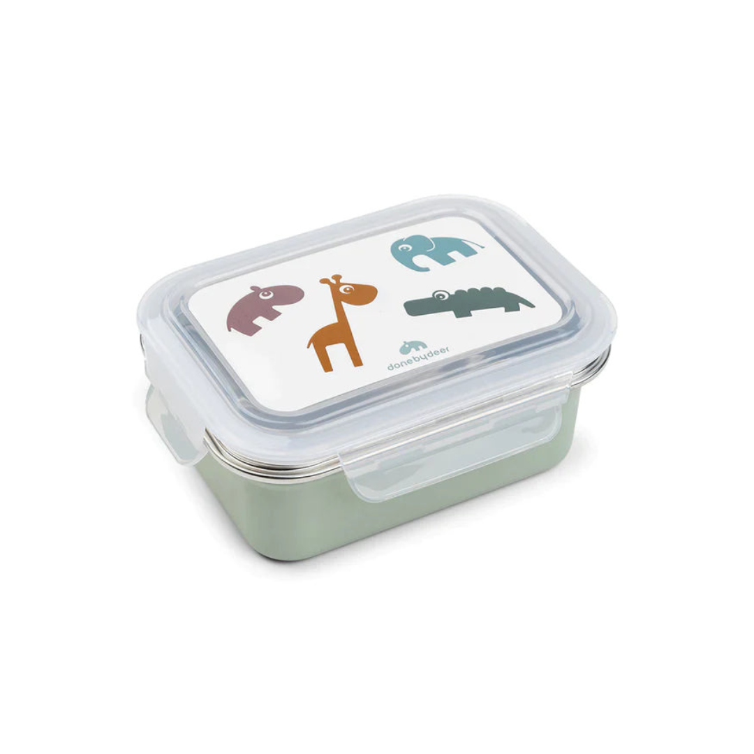Caja de Metal para Almuerzo Deer Friends - Verde | Done by deer