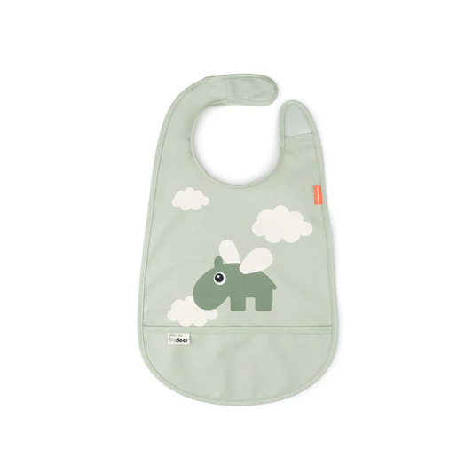 Babero con Velcro Happy Clouds - Verde | Done by deer