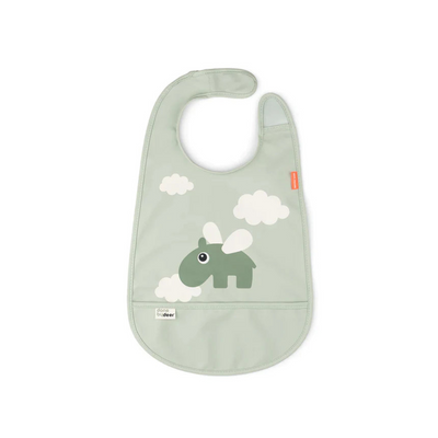 Babero con Velcro Happy Clouds - Verde | Done by deer