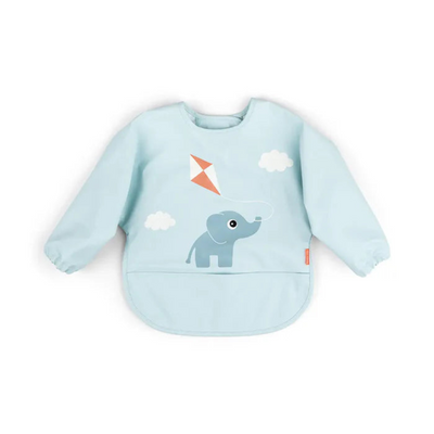 Babero Grande con Mangas y Bolsillo - Elefante - Azul | Done by deer