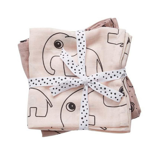 Set 2 Mantas Muselina Grande - Contour - Rosa | Done by deer