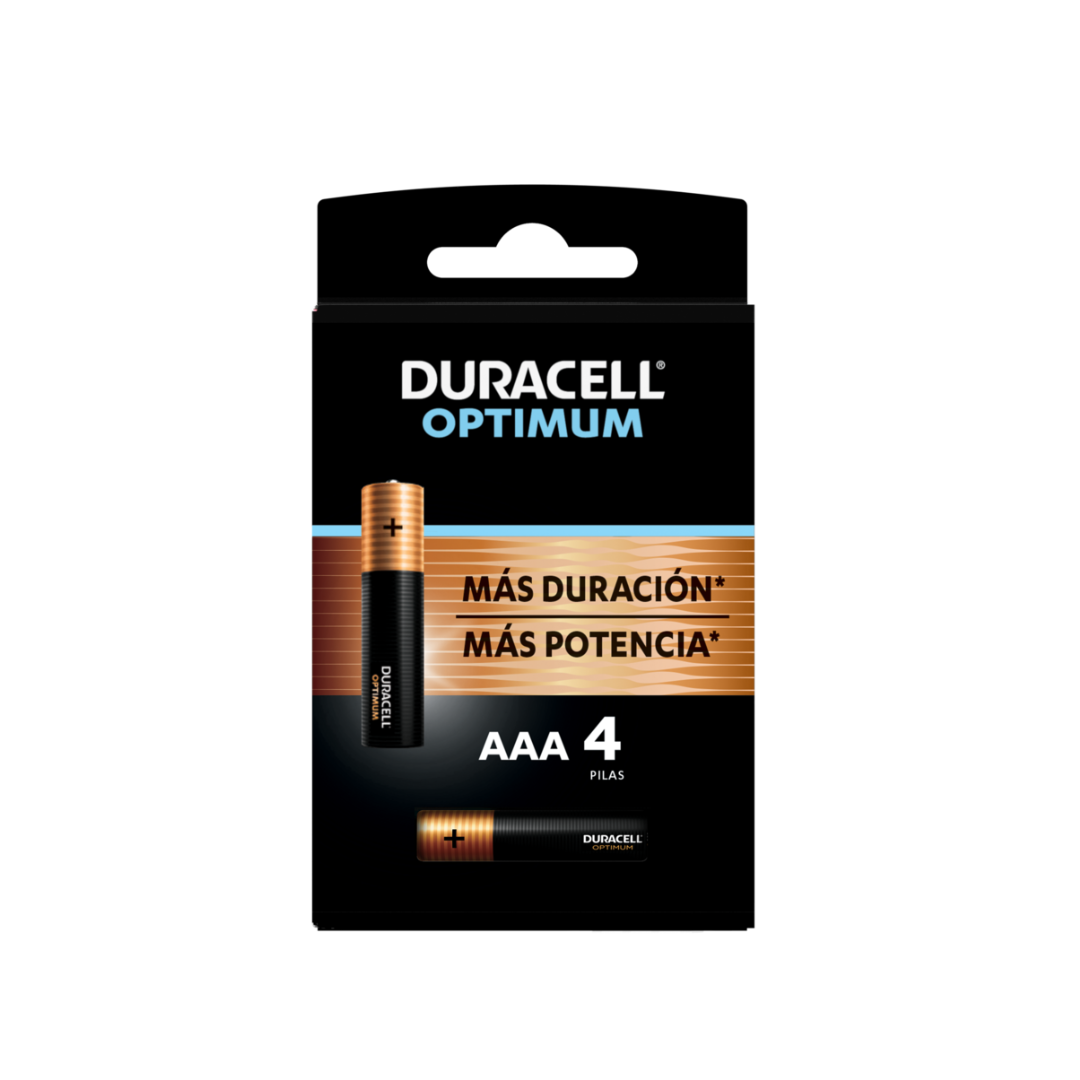 Pilas Optimum AAA - Pack de 4 unidades | Duracell