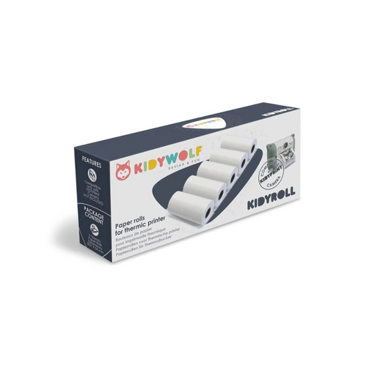 Pack de 5 rollos de Papel Térmico para Cámara de Foto con Impresión | Kidywolf